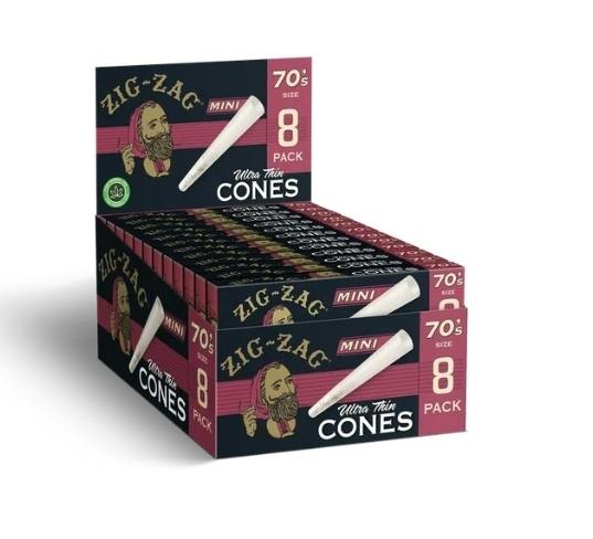 Zig-Zag 70's Ultra Thin Cones 8 Per Pack