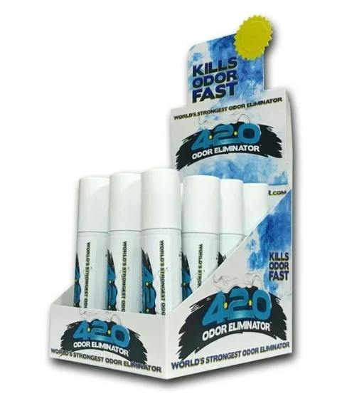 420 Odor Eliminator Spray Sleeve New Car Blue Scent