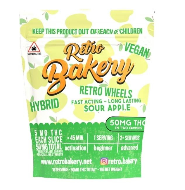 Retro Bakery- Sour Apple Wheels (50mg)