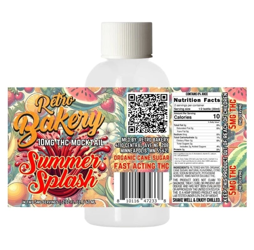 Retro Bakery- Summer Splash Hybrid Shooter- 10mg THC at Winona Dispensary | Local Cannabis Dispensary