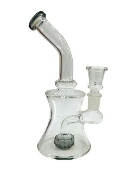 7" Bent Neck Inline Drop Drum Perc Waterpipe