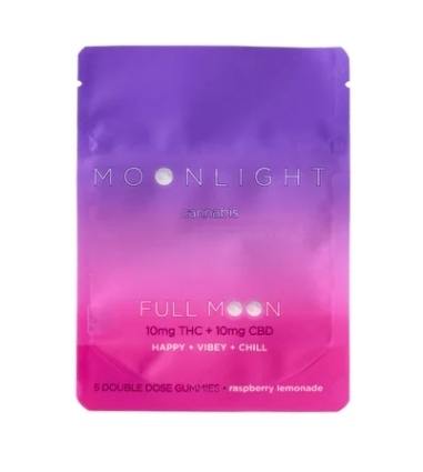 Moonlight Full Moon Rasberry Lemonade gummies 10mgTHC 10mg CBD