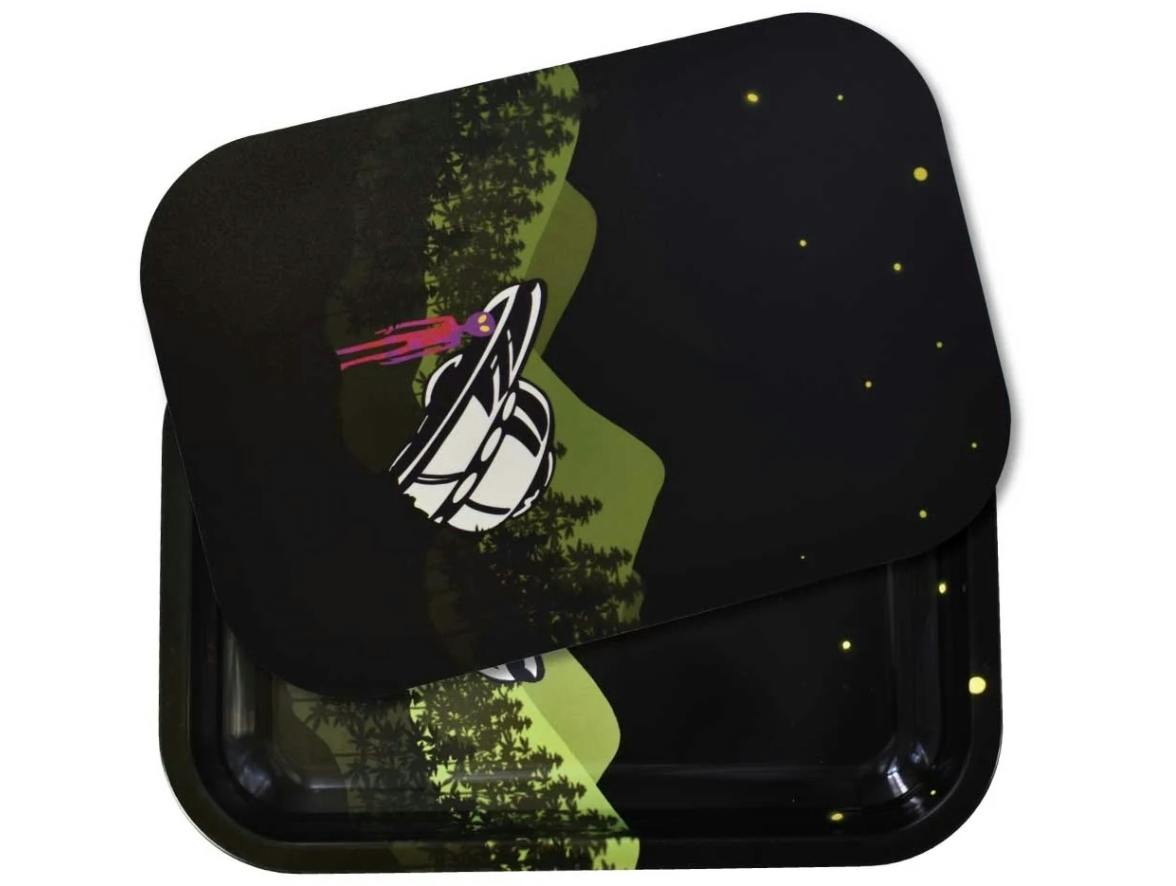 Zooted Brandz Area 420 Alien Metal Tray w/ Magnetic Lid