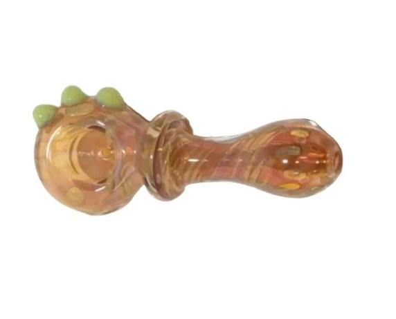 4.5" Triple Slime Nub Fumed Glass Hand Pipe