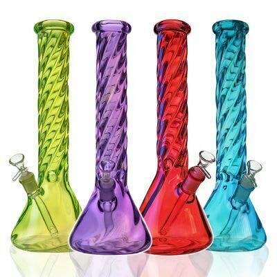 14 Inch Beaker - Twisty - Green