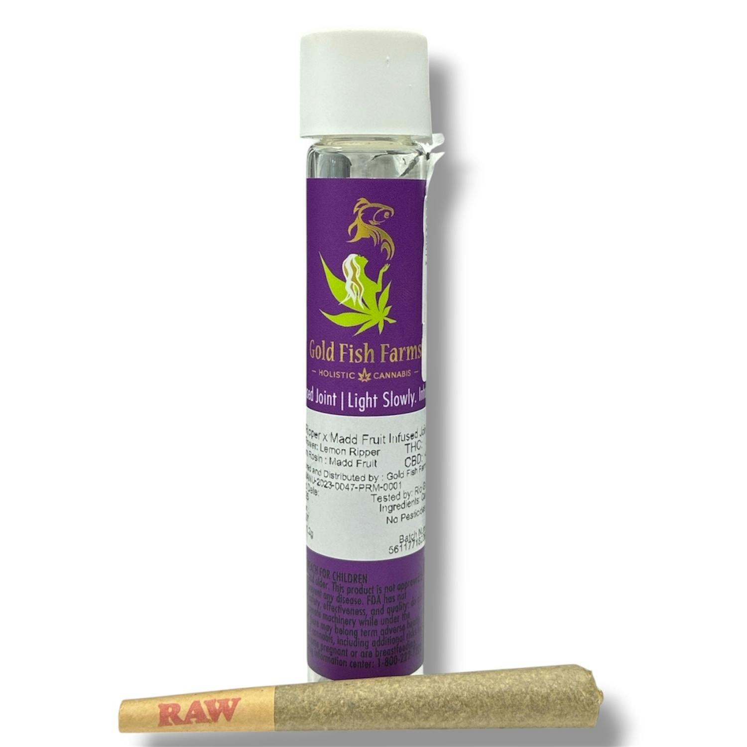 Lemon Ripper x Madd Fruit (1.20G) | Live Rosin Infused Joint | Sativa