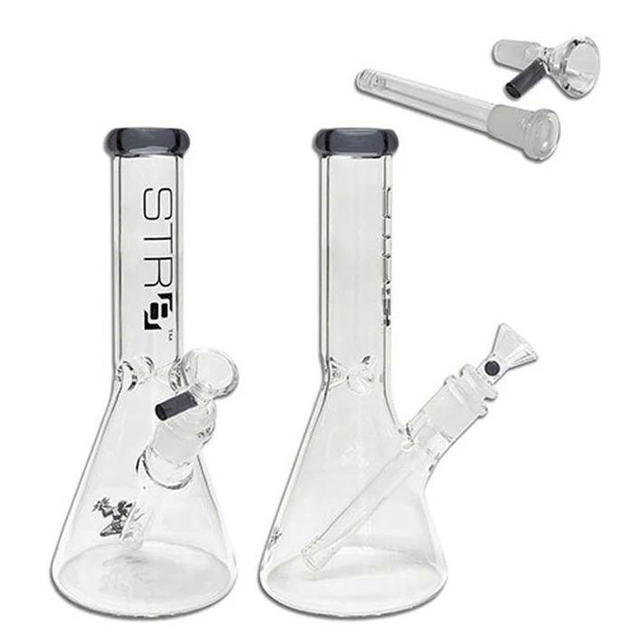 STR8 10" Water Bubbler Beaker- Smoke