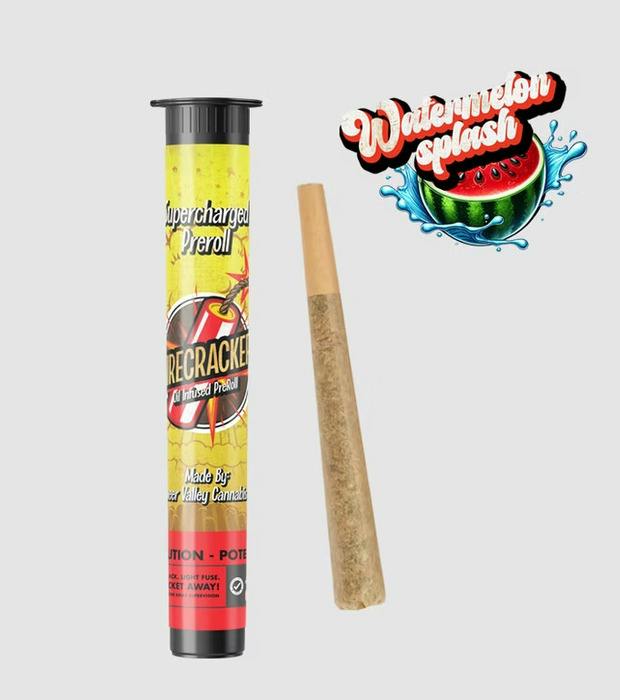 PREROLL - Watermelon Splash (H) 1g Firecracker Infused Preroll at JDM Cannabis