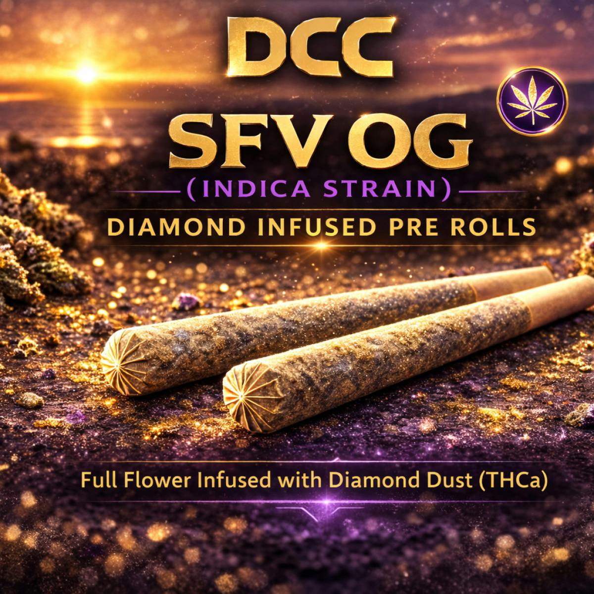 2 PACK - SFV OG (I) 0.5g Diamond Infused Preroll at JDM Cannabis