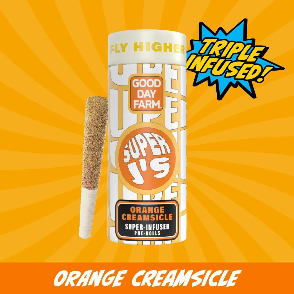 GDF: Infused Pre-Roll Pack | Orange Creamsicle x Lemon Cherry Splitz | Super J's | 0.5g ea | 5pk