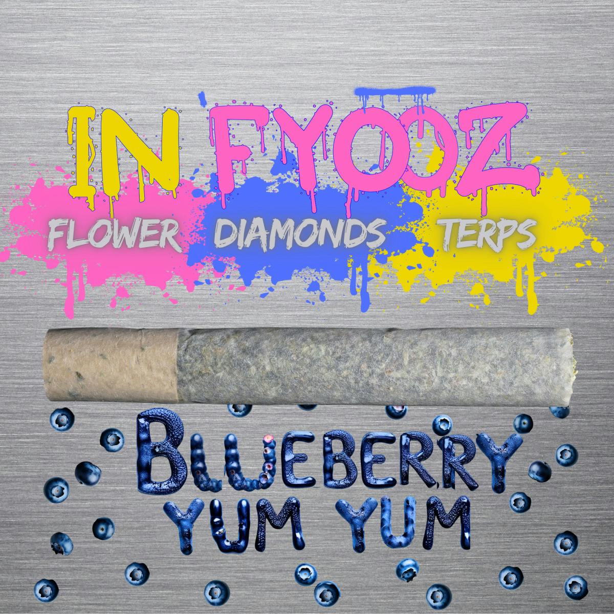Blueberry Yum Yum Infused Pre-Roll | 1g - In'Fyooz at Collective Premium Cannabis Littleton