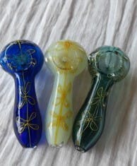 Glass- Floral Pipe