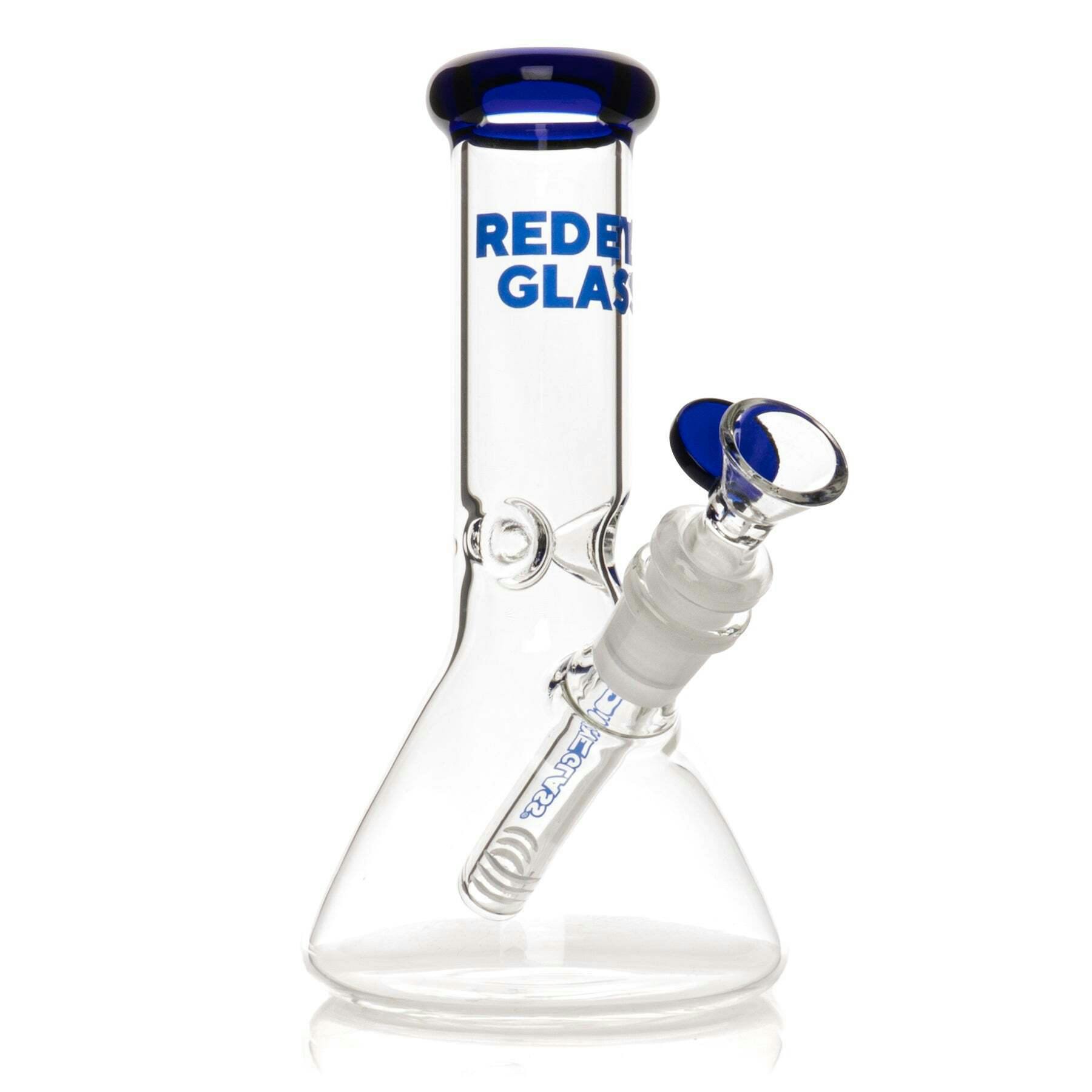 Red Eye Glass 8" Tall Blue Beaker Base Bong In Box