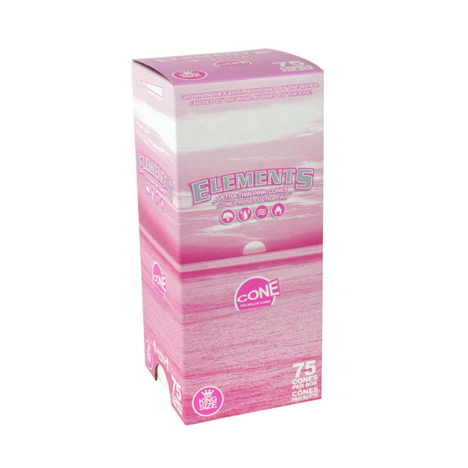 Elements Pink Bulk Cones King Size 75 Pack