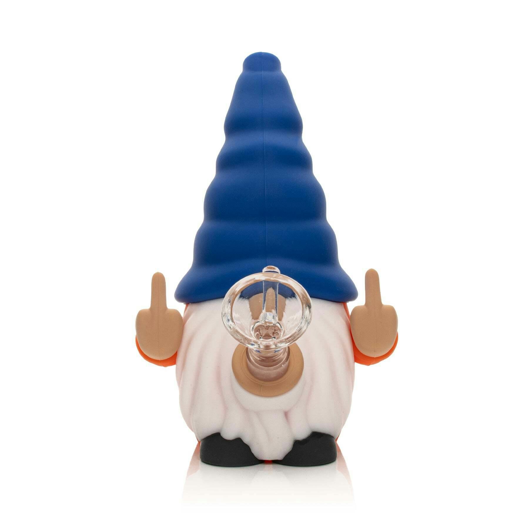 LIT Silicone 6" Tall Blue & Red No Fux Gnome Bong