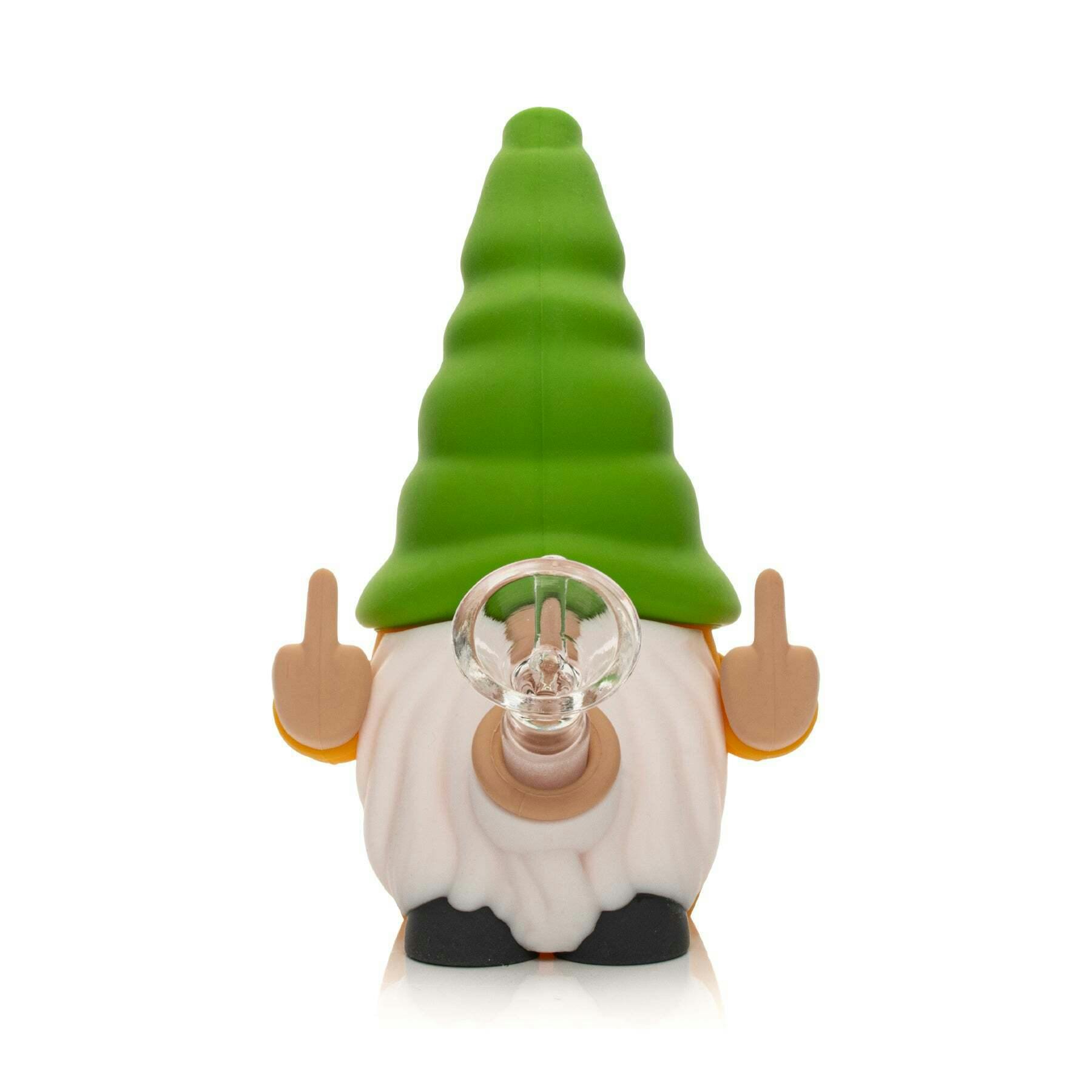 LIT Silicone 6" Tall Green & Yellow No Fux Gnome Bongs