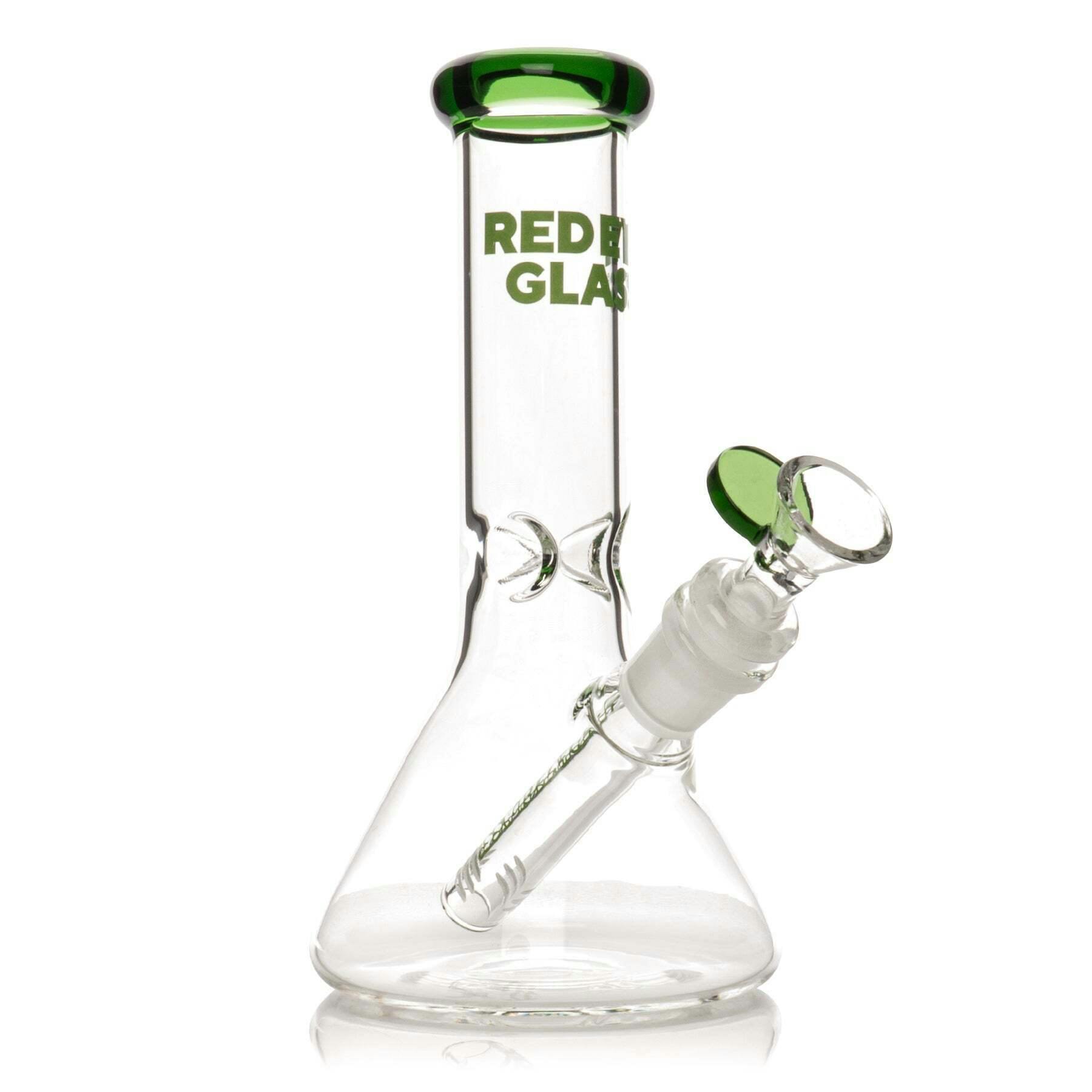 Red Eye Glass 8" Tall Green Beaker Base Bong In Box