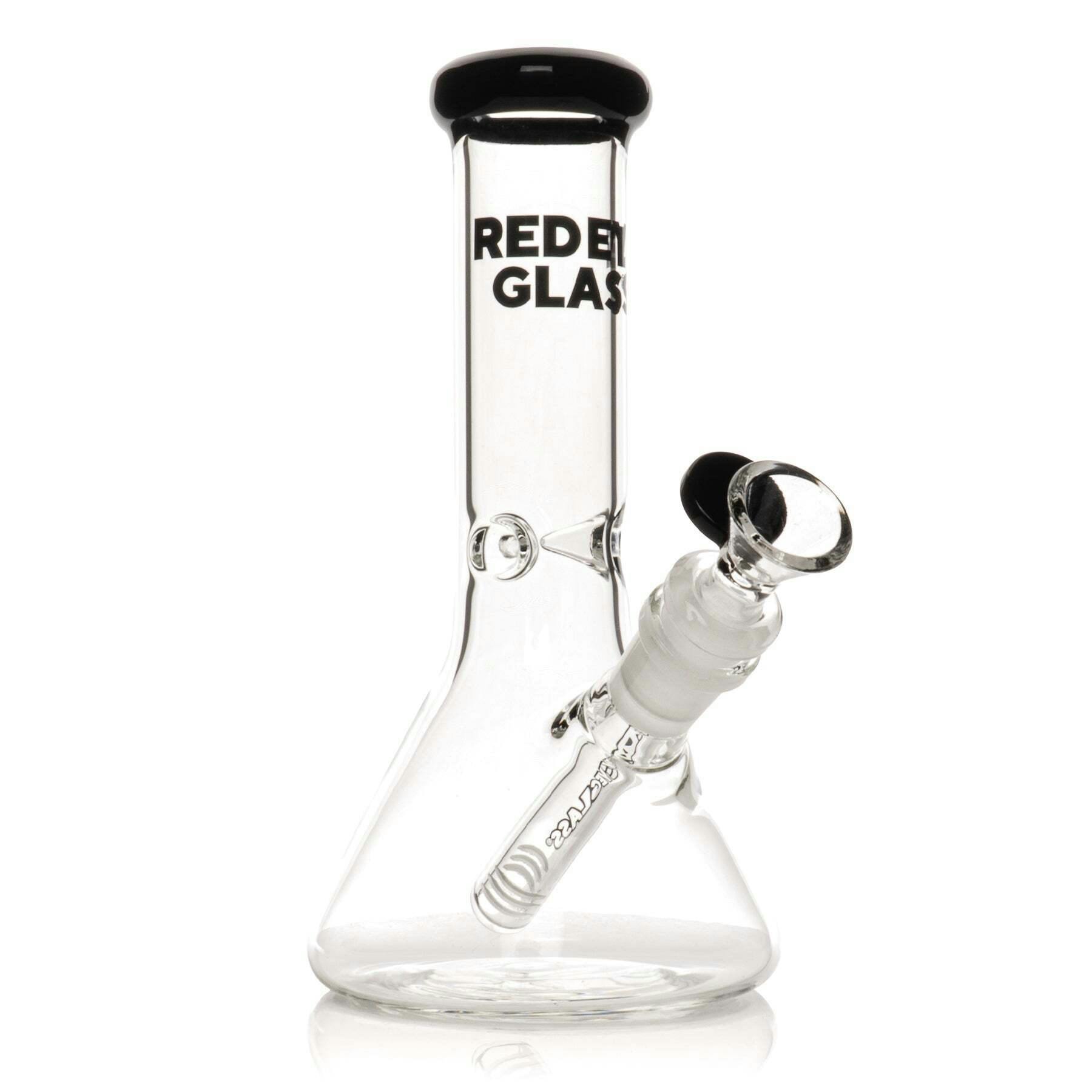 Red Eye Glass 8" Tall Black Beaker Base Bong In Box