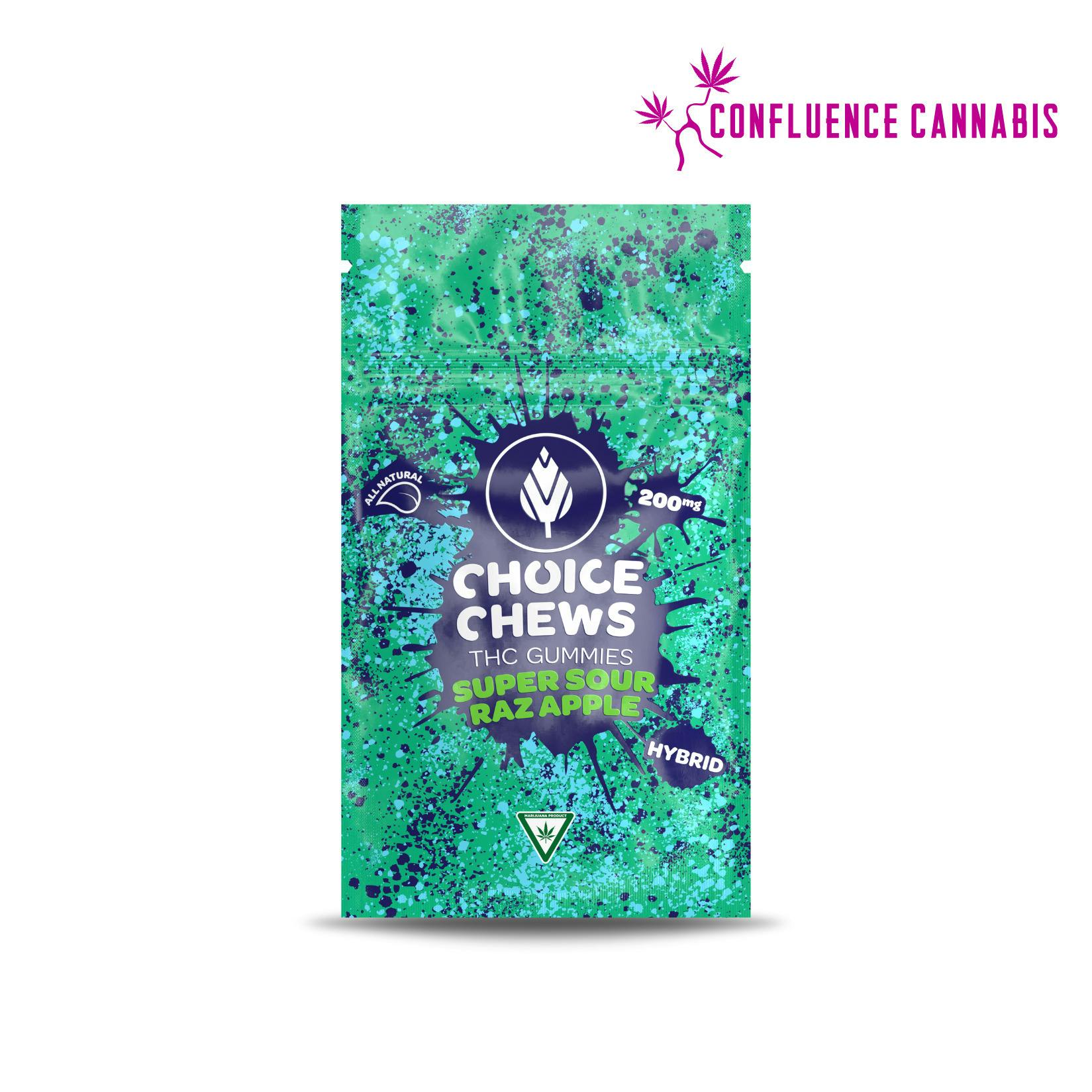 Super Sour Raz Apple Choice Chews (High Dose)