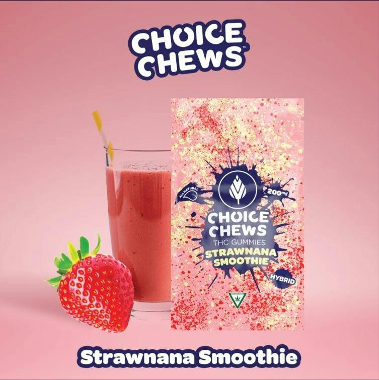 Choice Chews | Strawnana Smoothie 200mg Gummies
