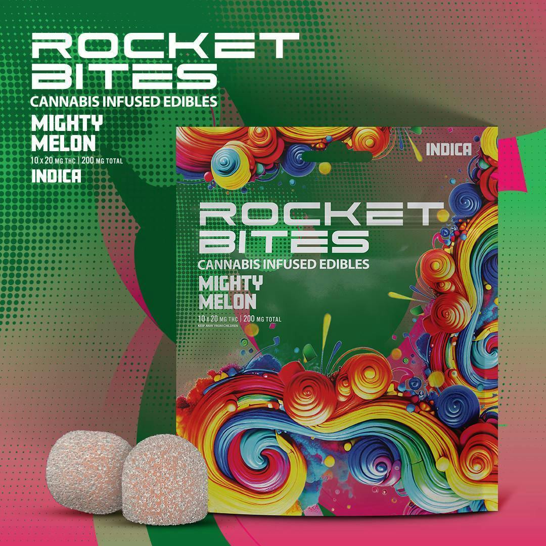 Distro 10 Rocket Bites | Mighty Melon Gummies