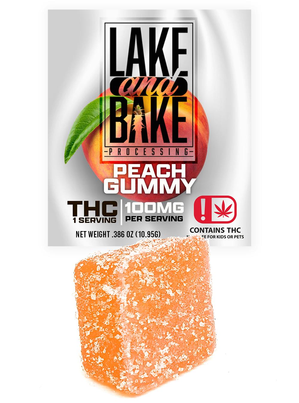 LAKE AND BAKE SINGLE PEACH GUMMY 100mg