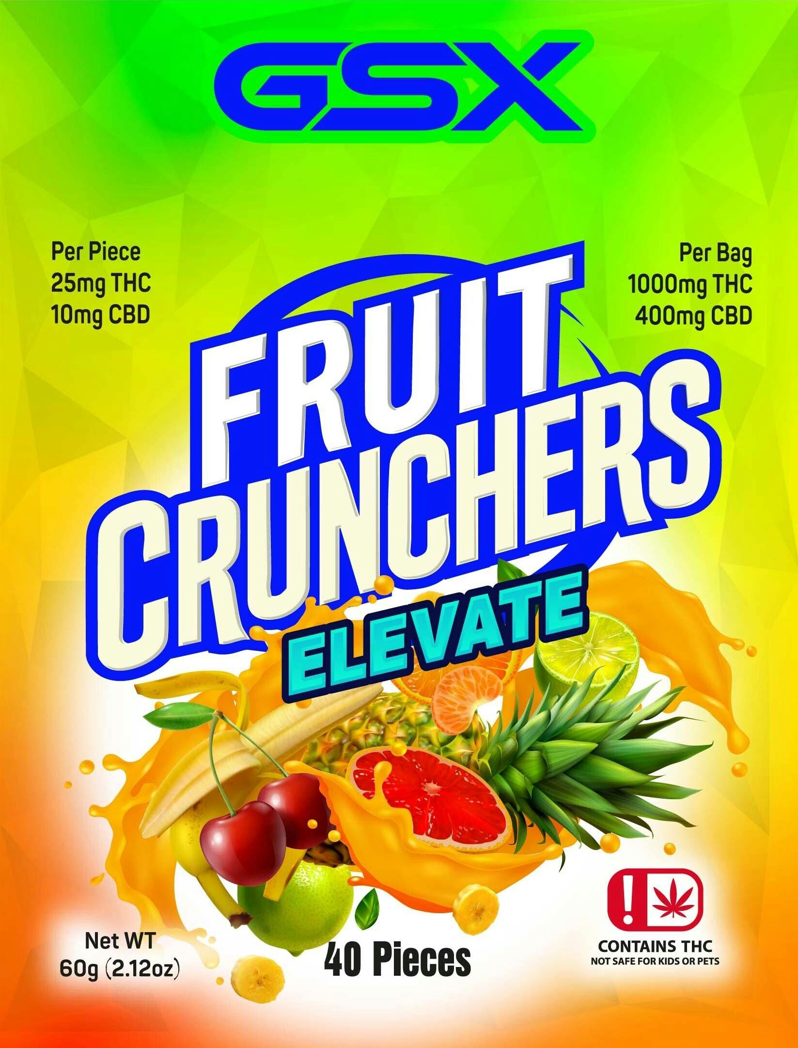 GSX Crunchers Elevate 1000mg THC 400mg CBD