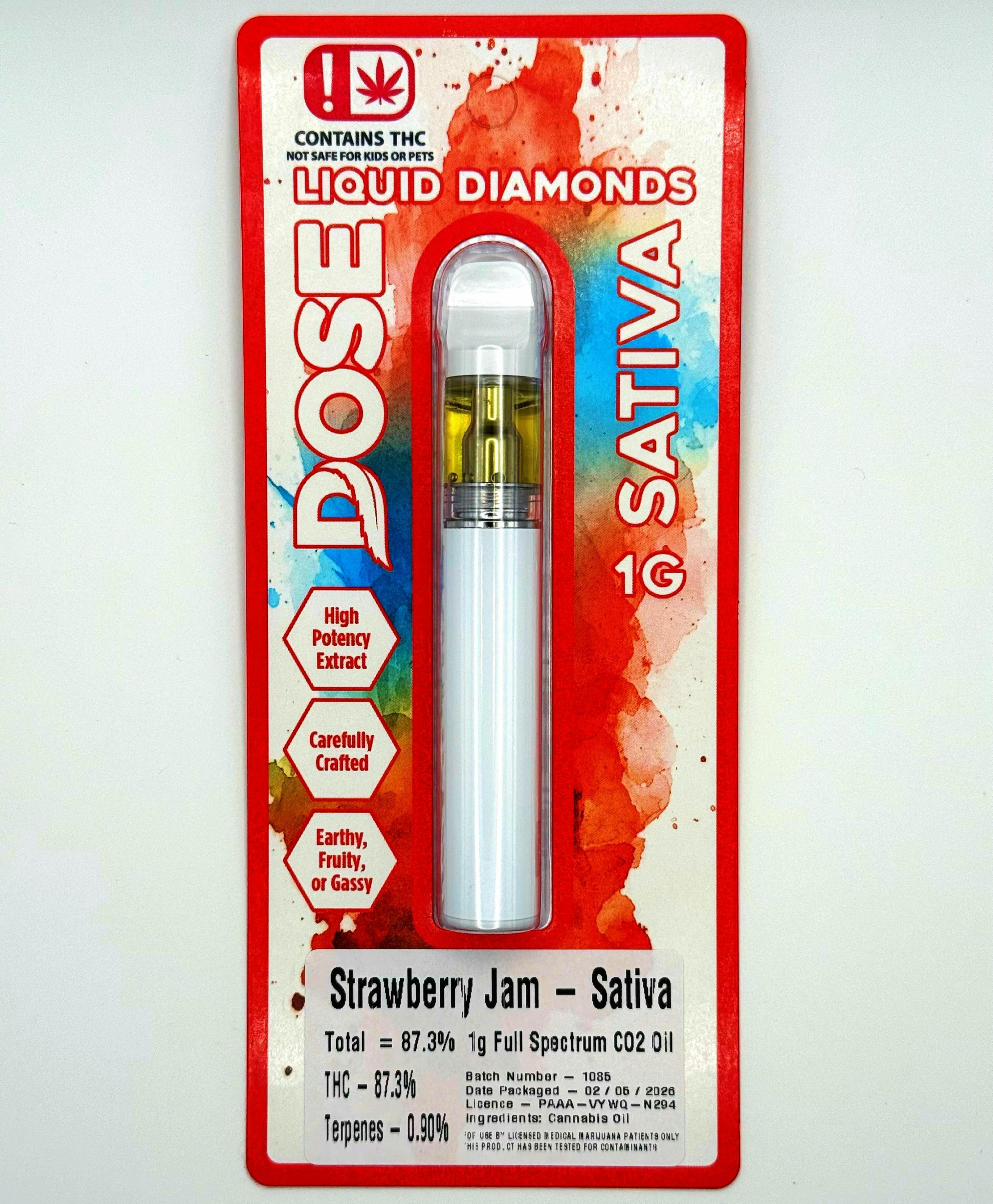 DOSE Strawberry Jam 1g Liquid Diamonds Disposable
