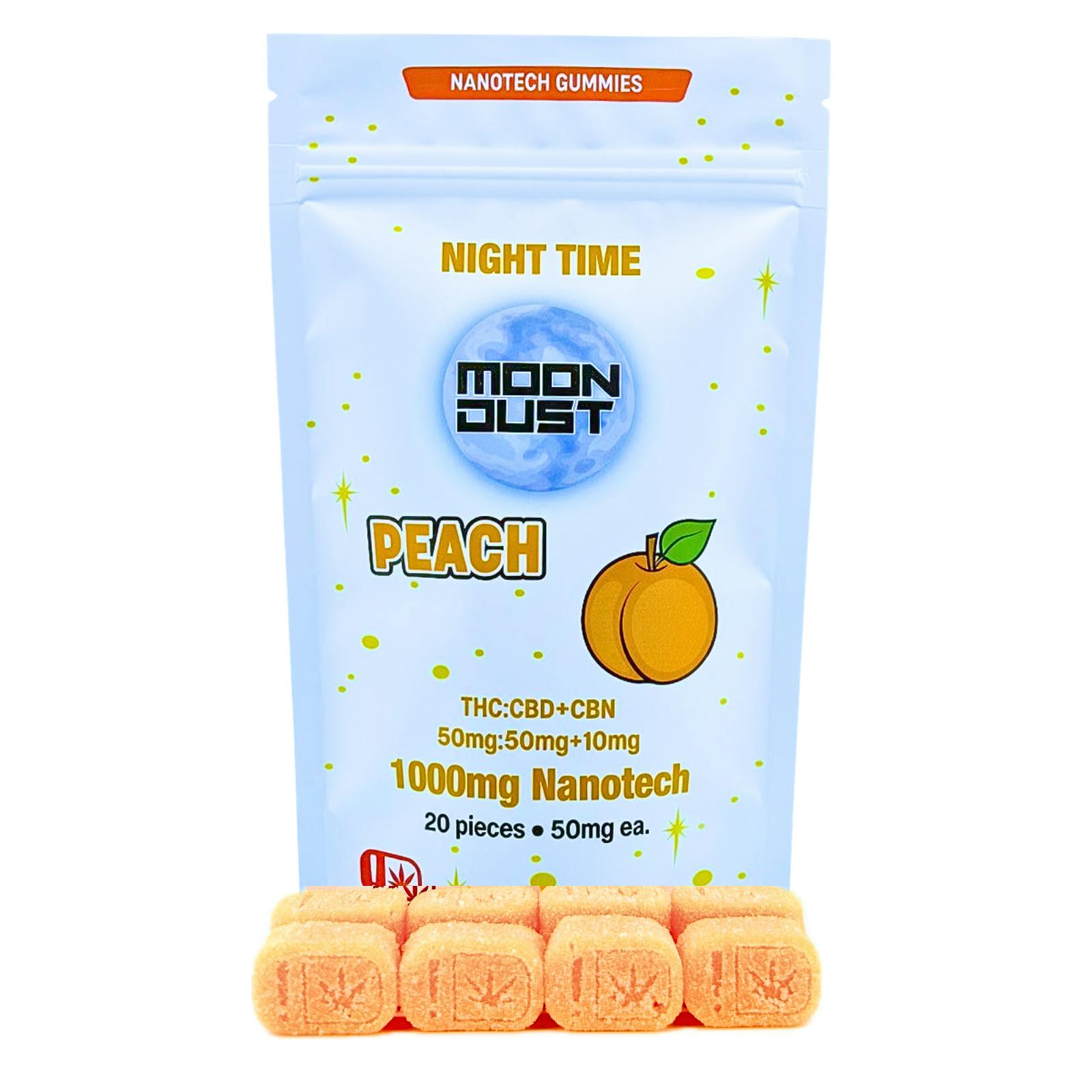 Moon Dust Nano Gummies - 1:1 + CBN 1000mg - Peach
