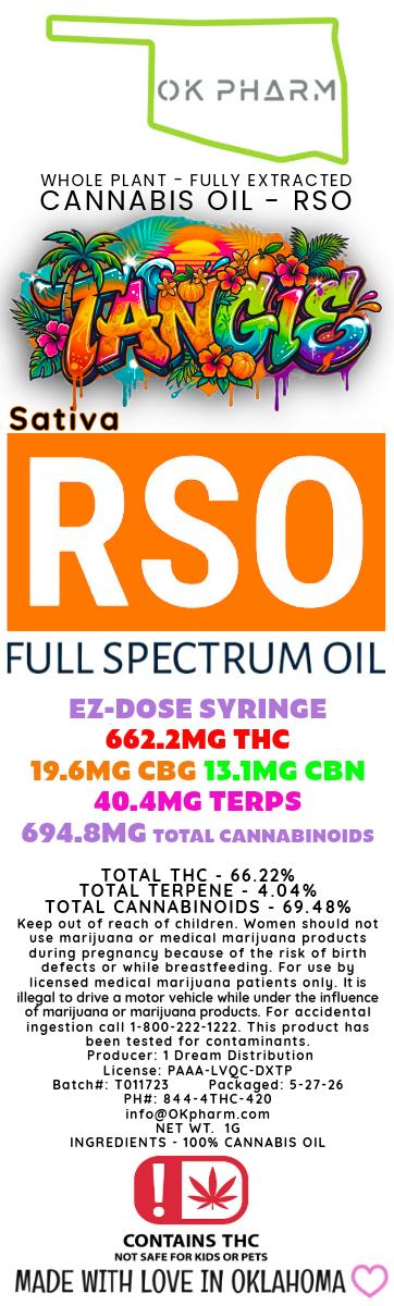 OK Pharm - 1G RSO Syringe - Sativa - TANGIE