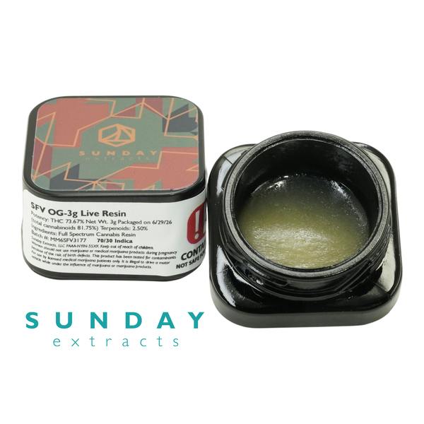 SUNDAY 3g Concentrate SFV OG (Live Resin)