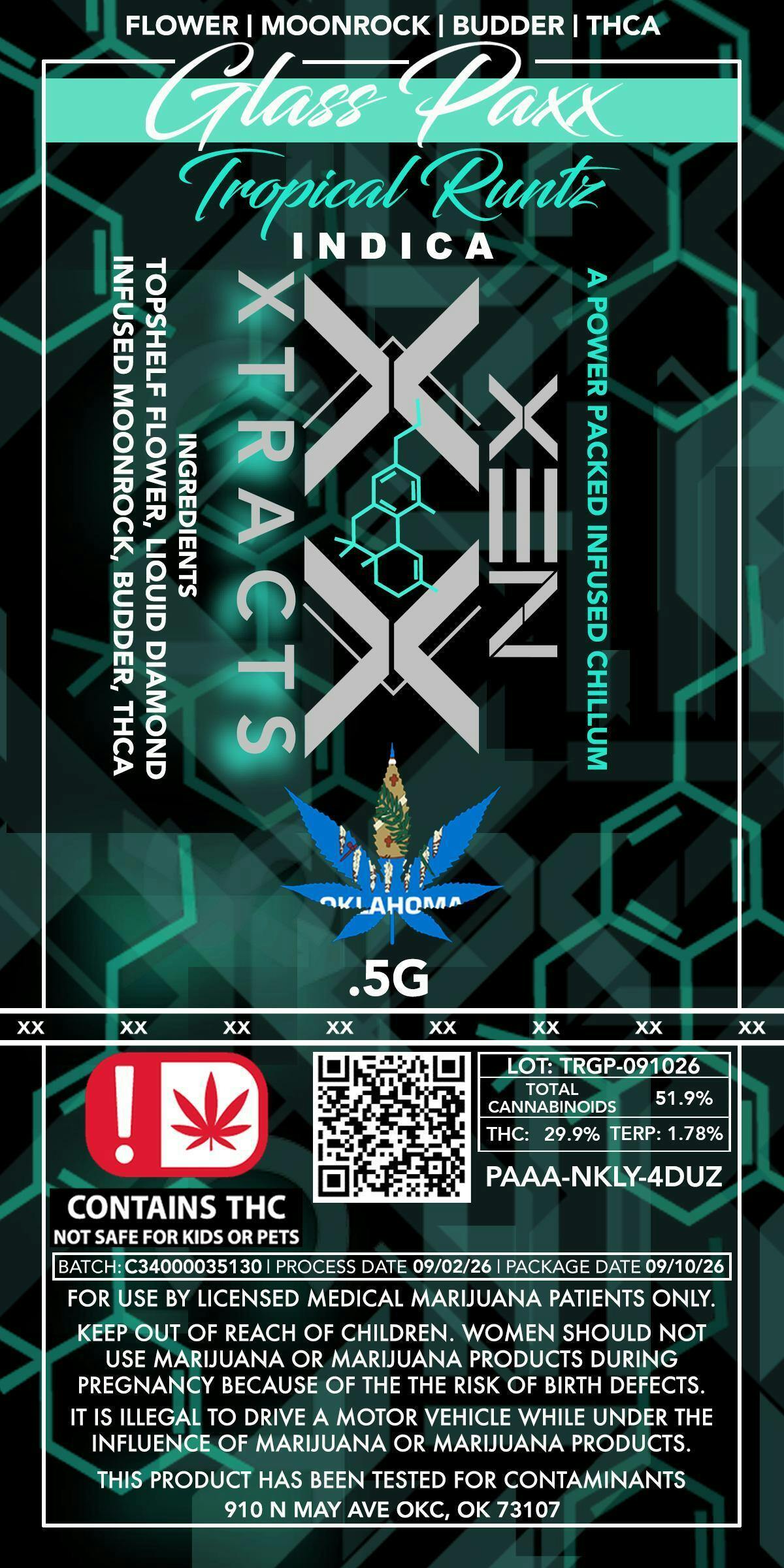 Xen- Glass Paxx- Tropical Runtz- 0.5g