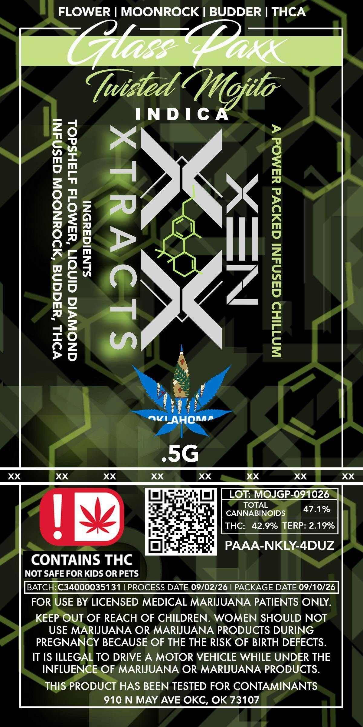 Xen- Glass Paxx- Twisted Mojito- 0.5g