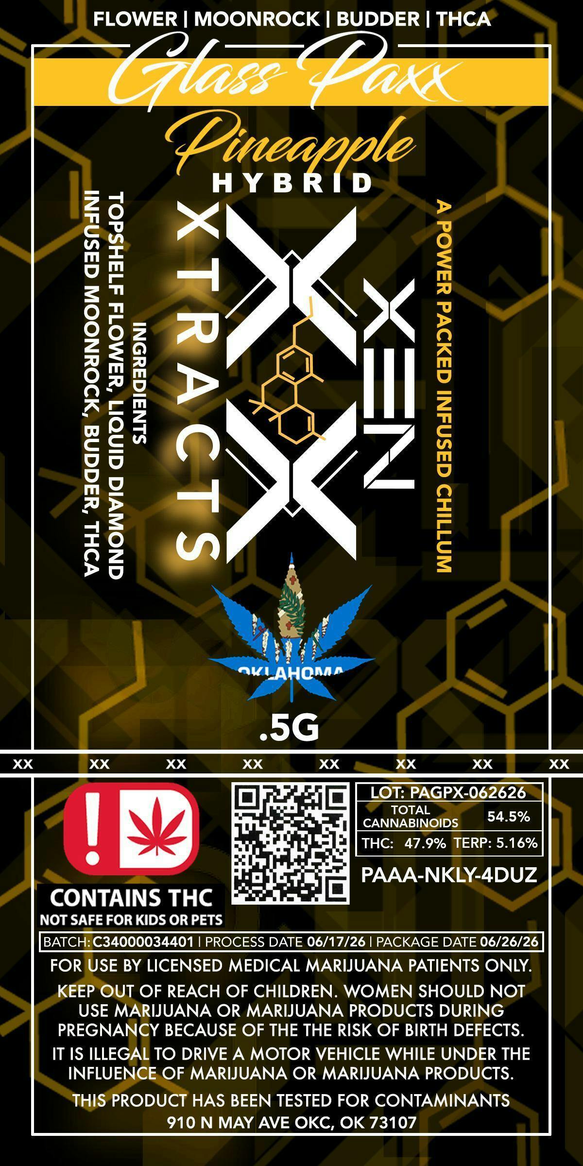 Xen- Glass Paxx- Pineapple- 0.5g