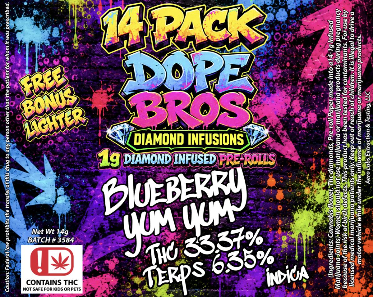 DOPE BROS Blueberry Yum Yum 14pk - INFUSED