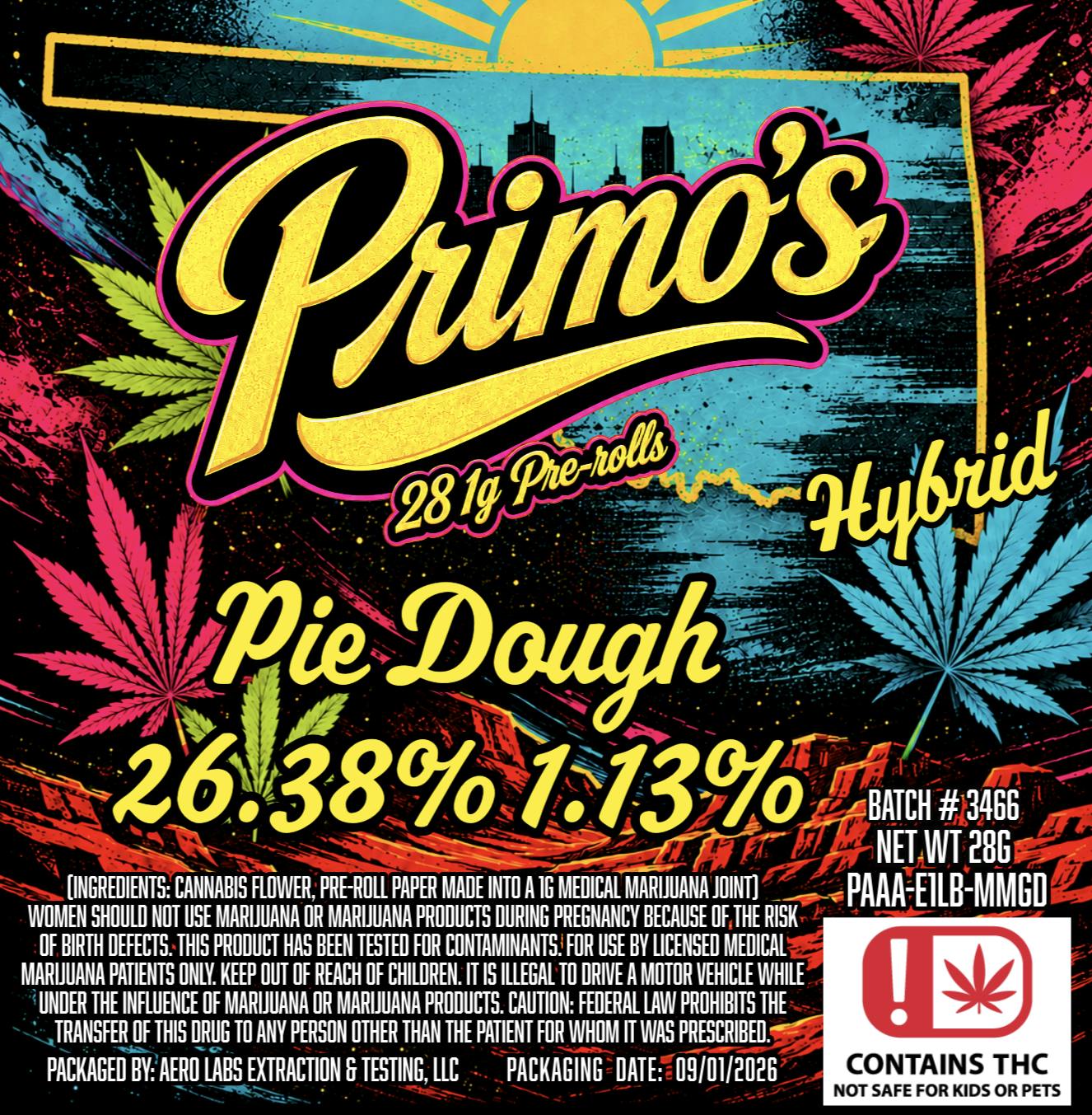 PRIMO'S Ounce Bag Pre Rolls - Pie Dough