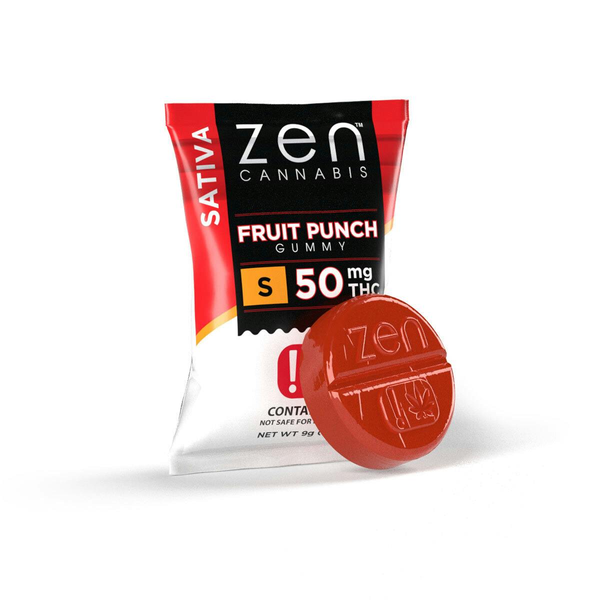 Zen Cannabis - Fruit Punch Sativa 50mg THC Gummy - 9 g