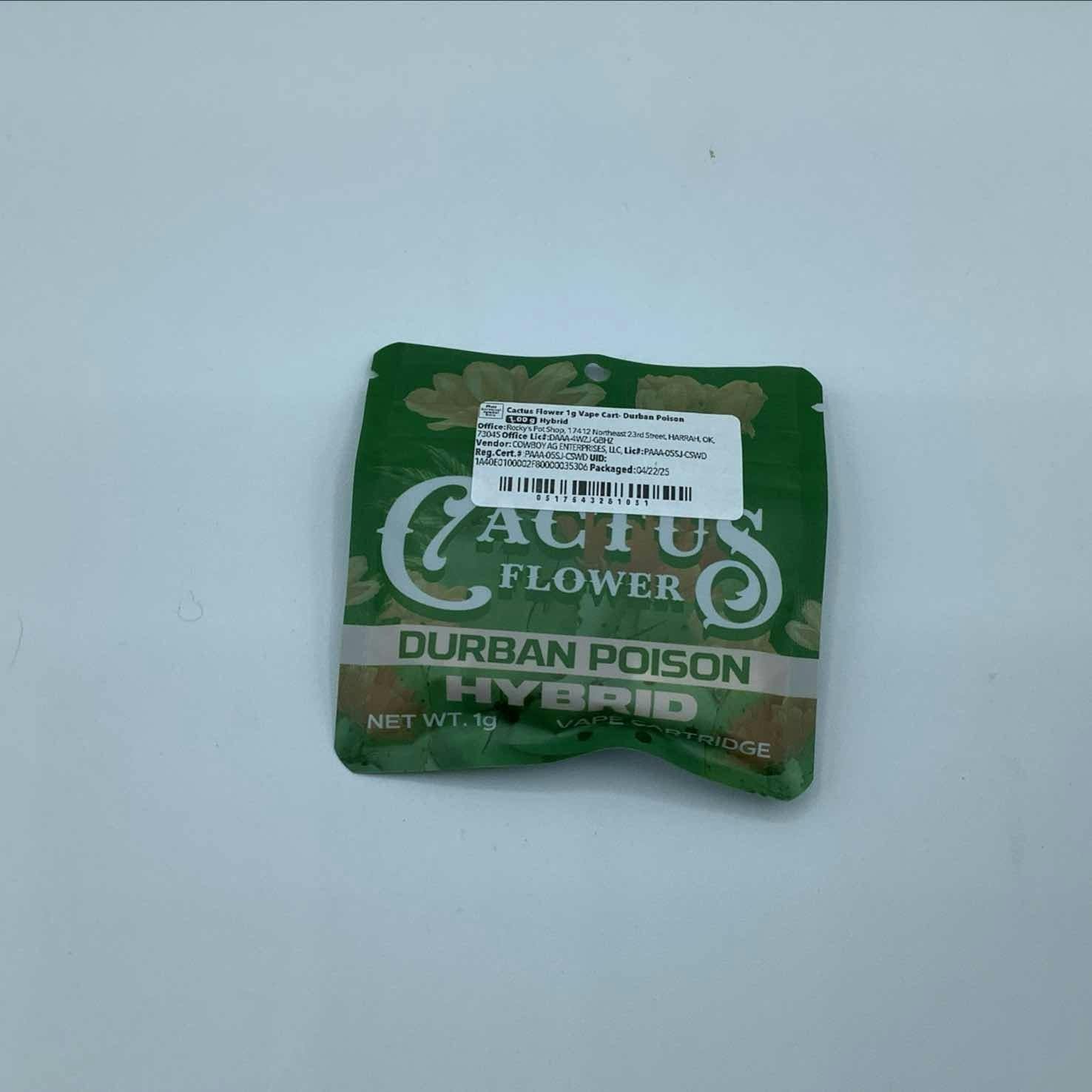 Cactus Flower | Durban Poison | Cartridge | 1g