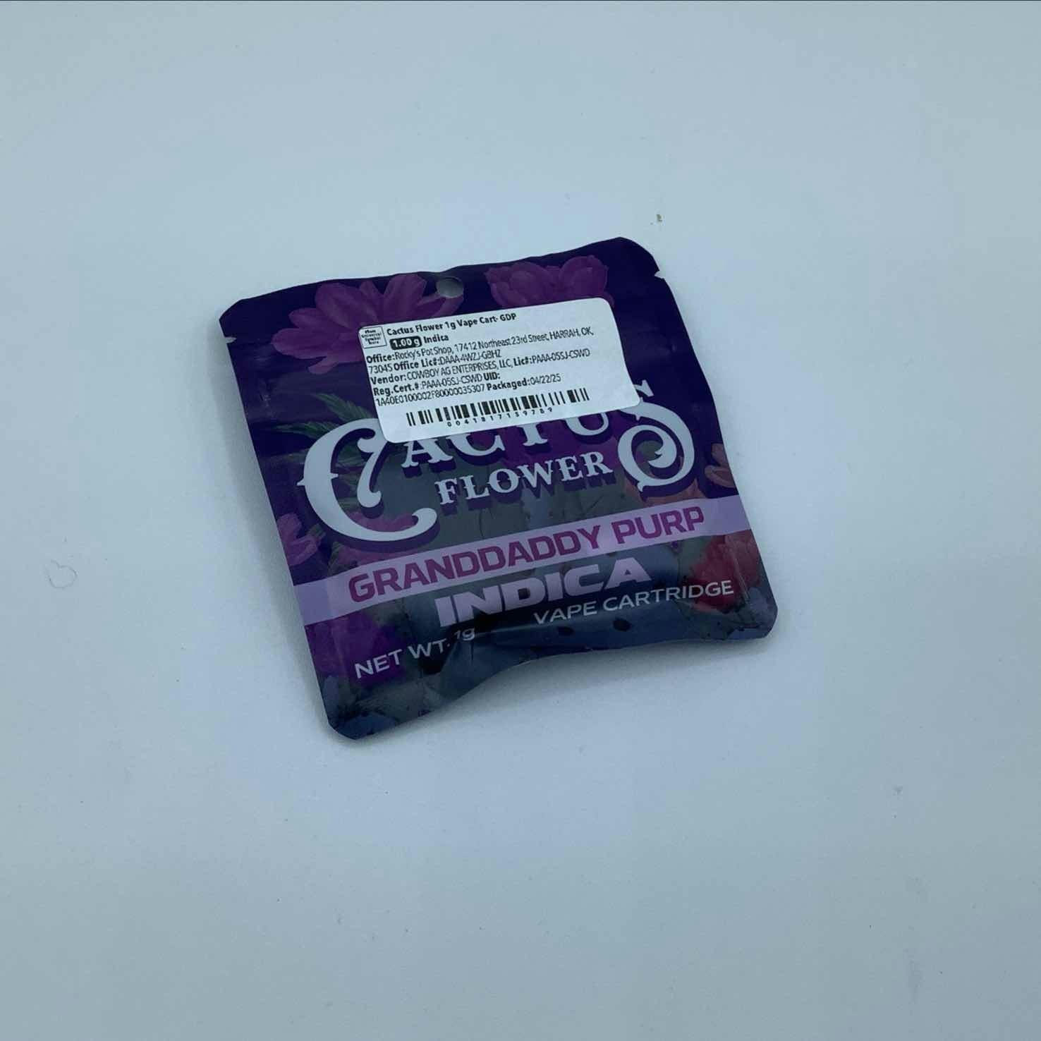 Cactus Flower | Grandaddy Purple | Cartridge | 1g