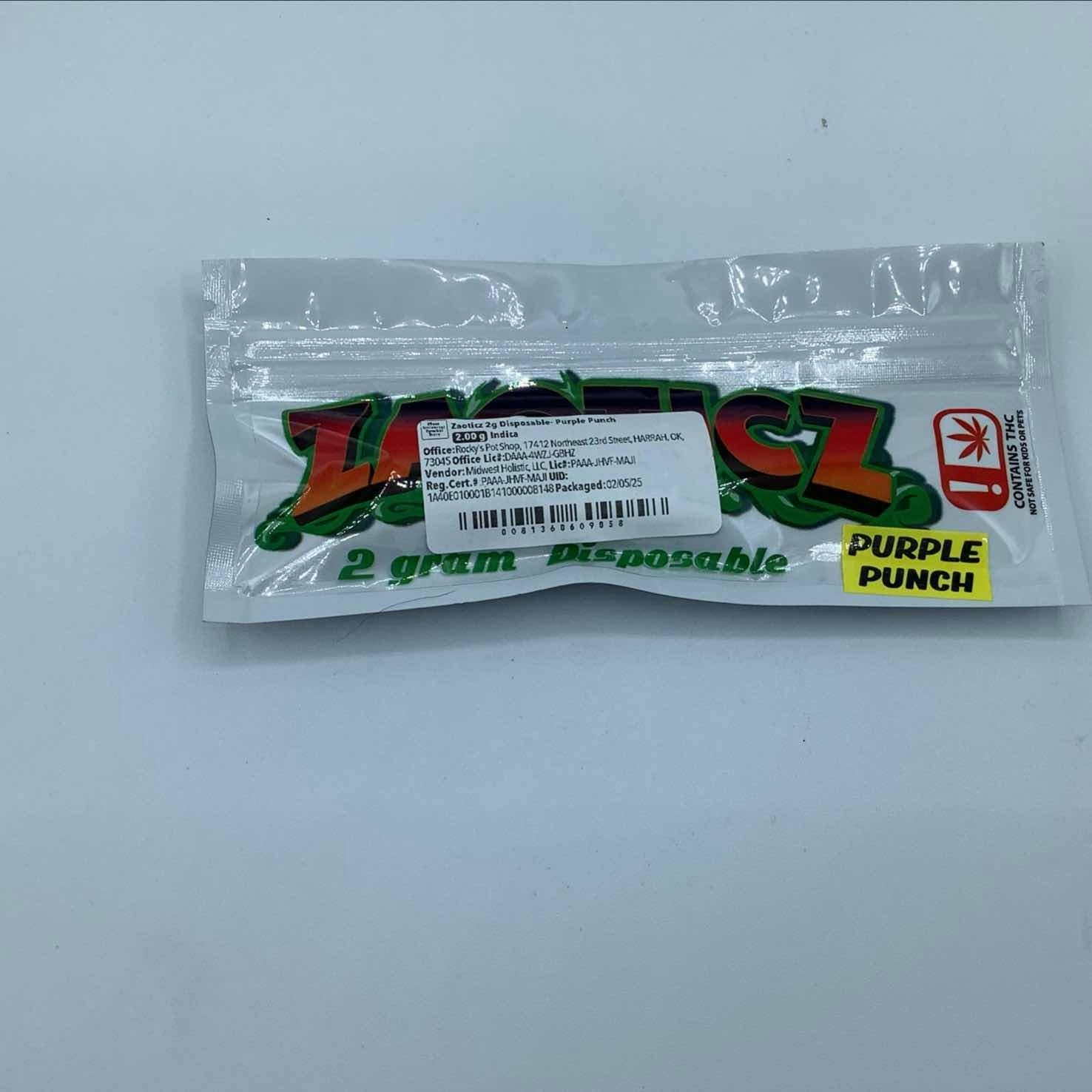 Zaoticz 2g Disposable- Purple Punch
