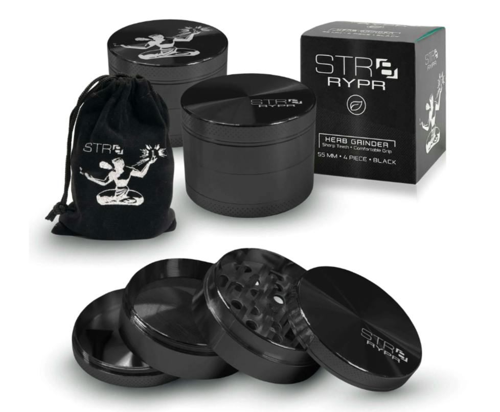 Rypr Aluminum Grinder 4 Piece 55mm Black