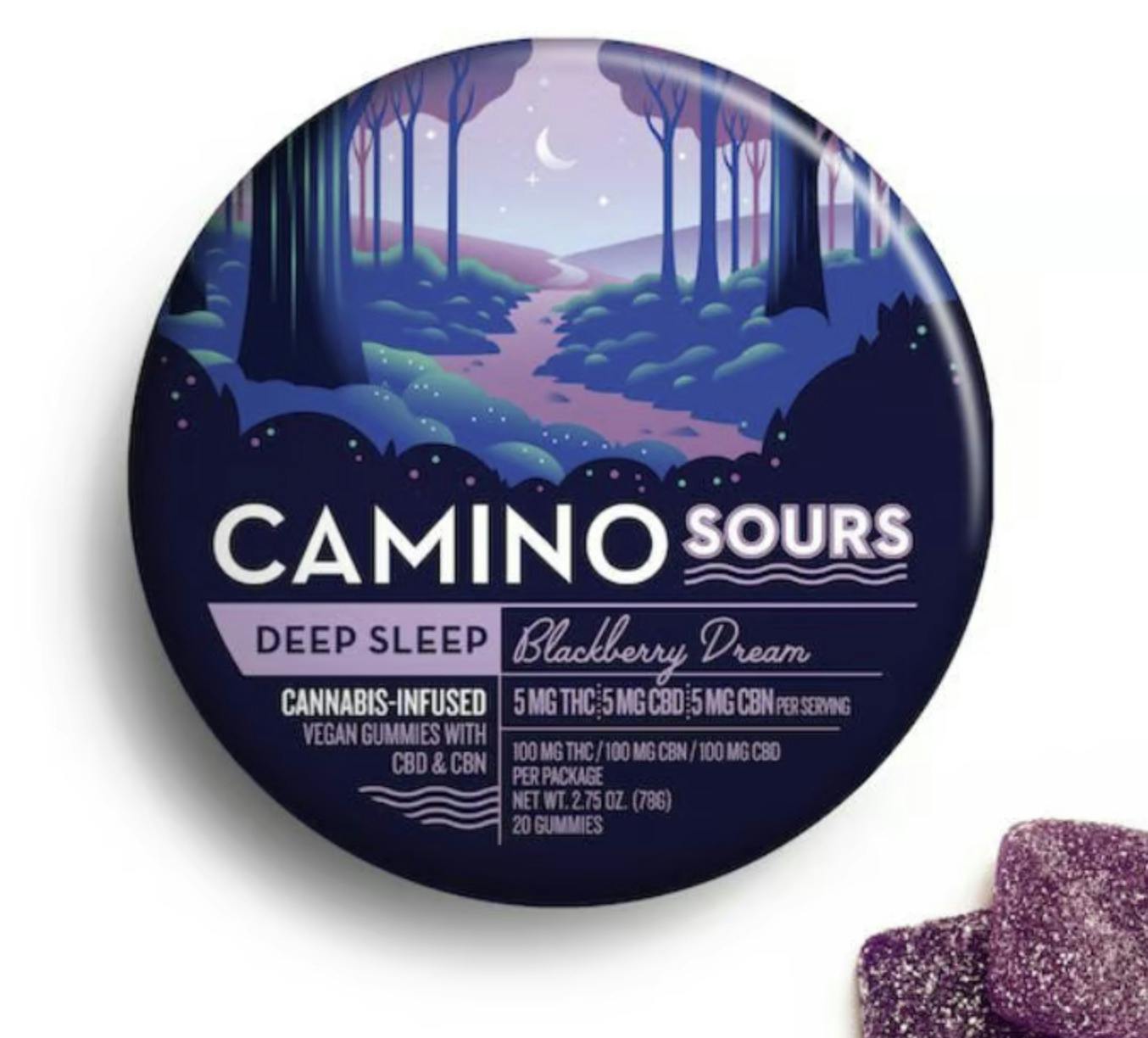 Camino | Blackberry Dream Sours 1:1:1 THC:CBD:CBN l 10mg Gummies l 10ct