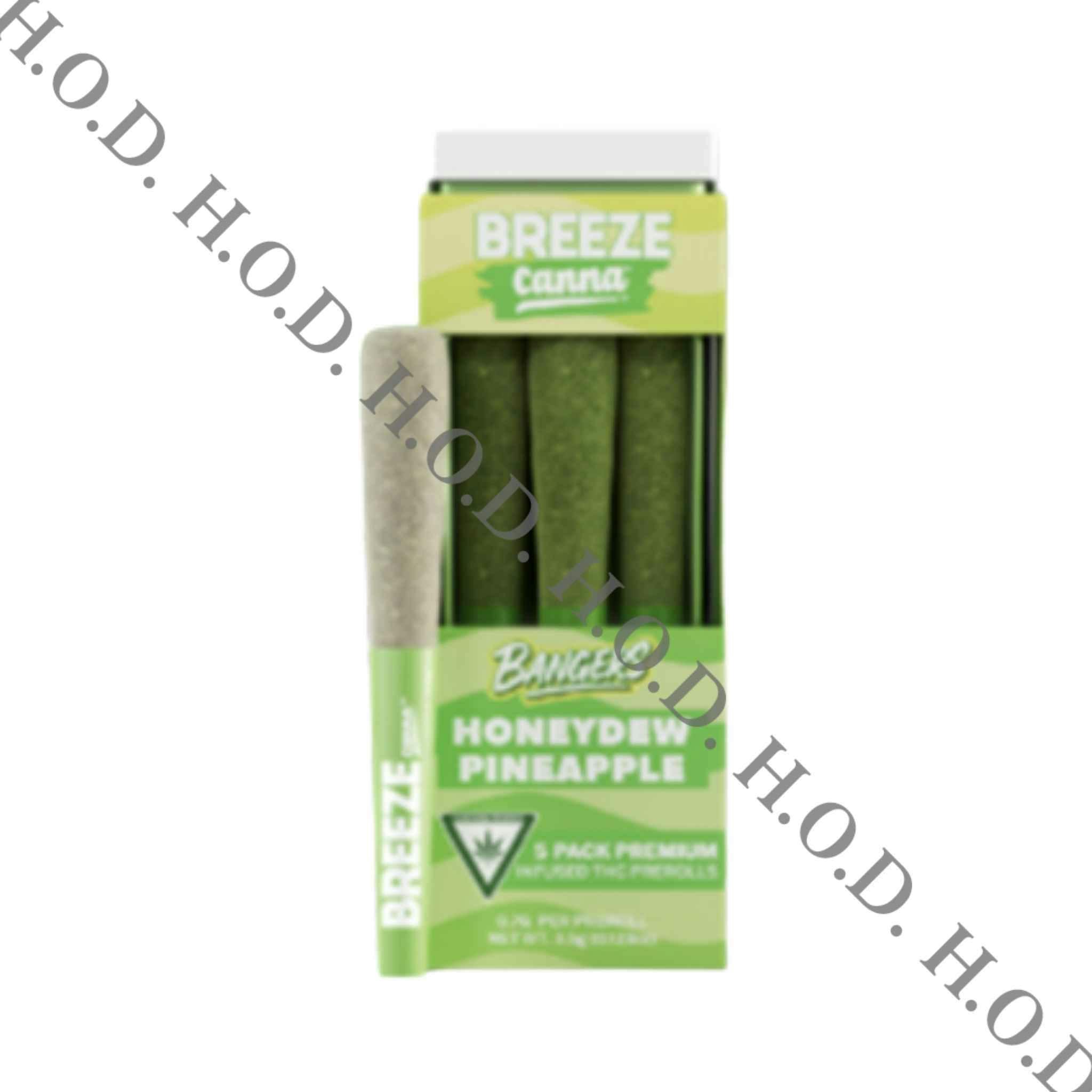 Breeze Banger Honeydew Pineapple Infused Pre-Roll .7g 5 Pack