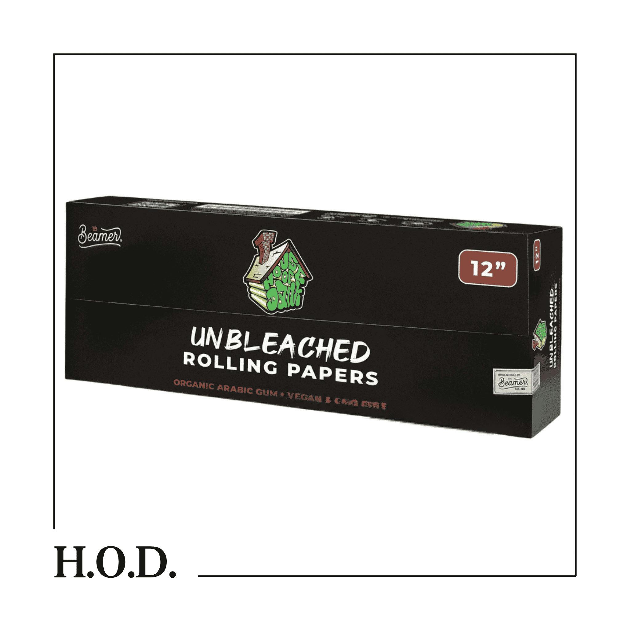H.O.D. Unbleached Rolling Papers 12"