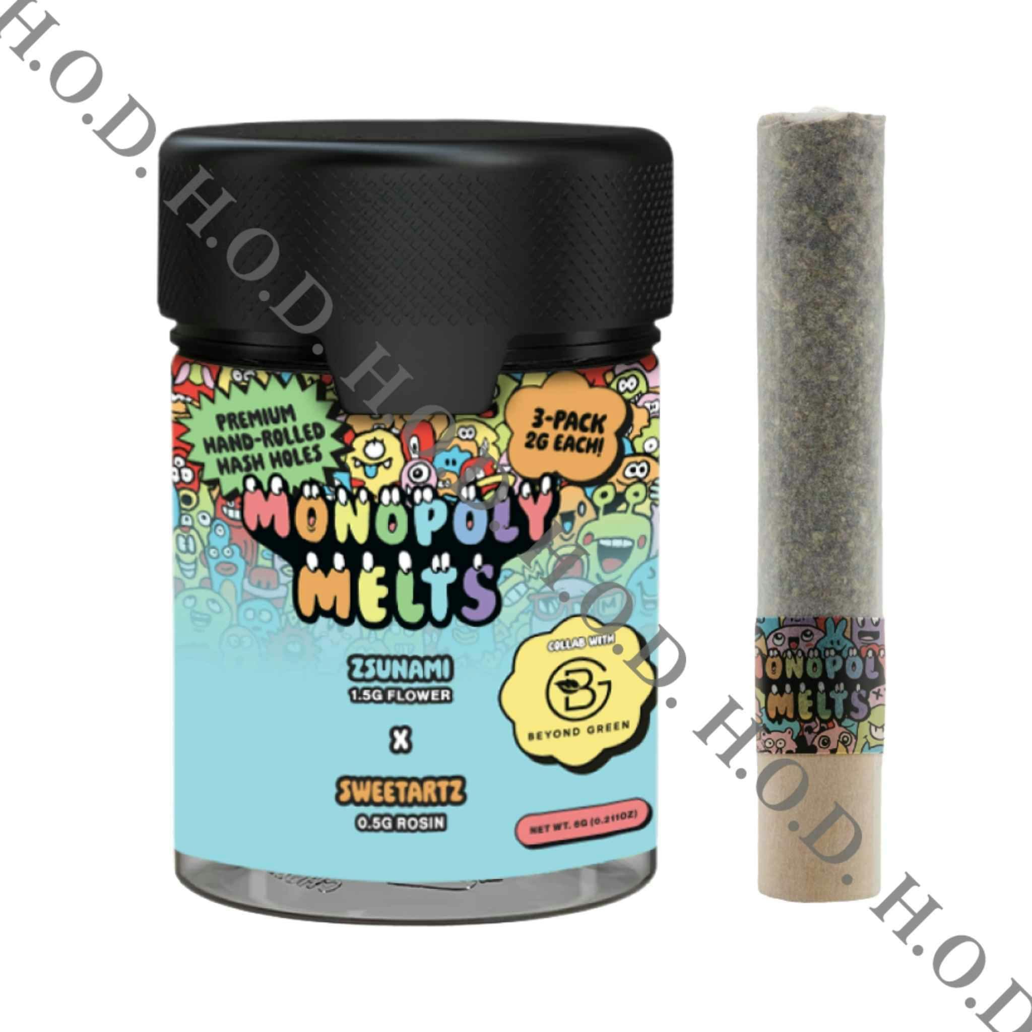 Monopoly Melts Zsunami x Sweetartz Hash Hole Infused Pre-Roll 2g 3 Pack