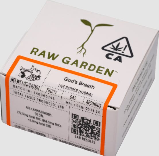 Raw Garden - Raw Garden Live Badder 1g - Hella Jelly