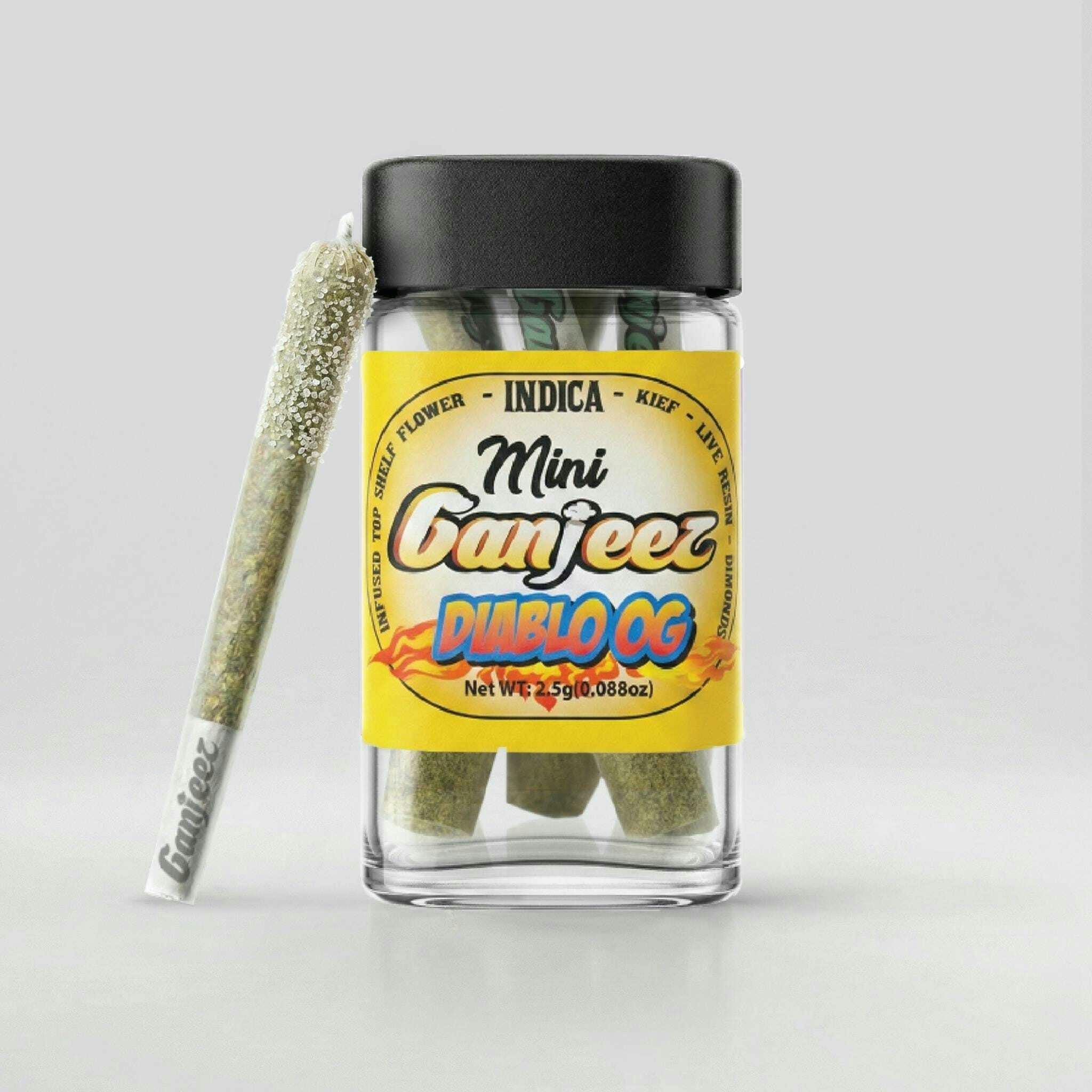 Ganjeez - Ganjeez 4G Diamond Hash Hole Infused 5Pk Mini Pre Rolls - Super Jack (H)