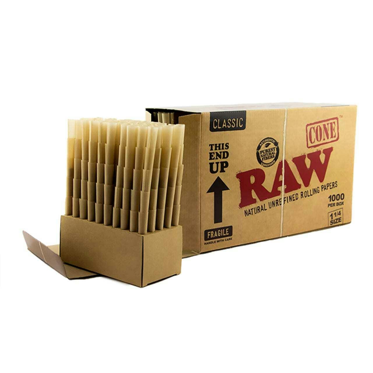 Raw Classic 1 1/4 Cones | 1000 Count