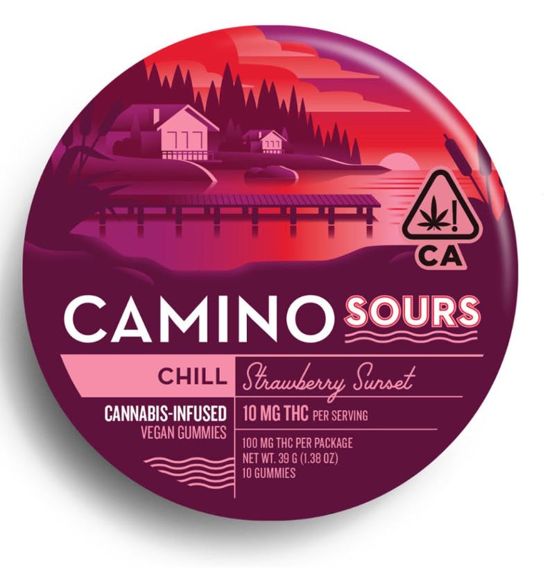 Kiva Camino Gummies Sour Strawberry Sunset