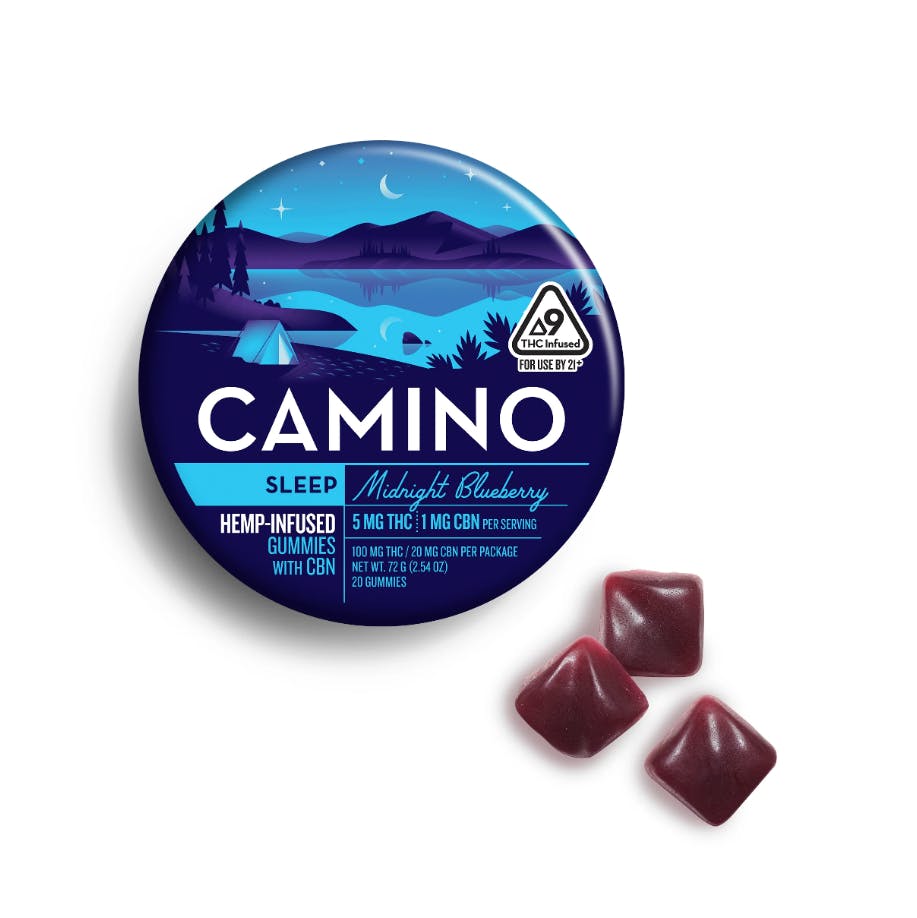 Kiva Camino Gummies Midnight Blueberry CBN 5:1